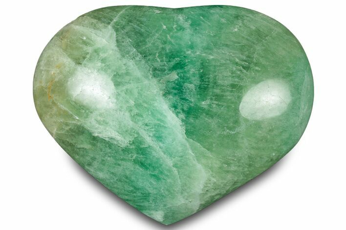 Polished Fluorescent Green Fluorite Heart - Madagascar #323126